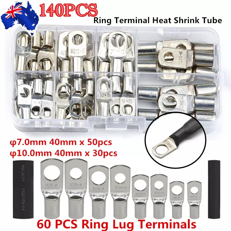 140 pc cable lug terminal heat shrink