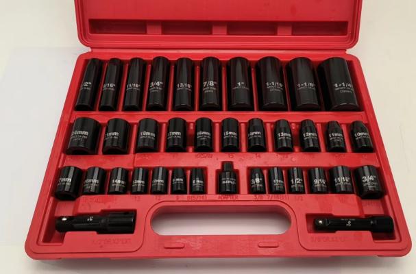 37 pcs impact socket set 1/2 3/8"