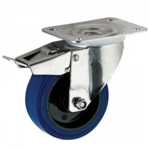 Castor blue swivel brake 4" 054100