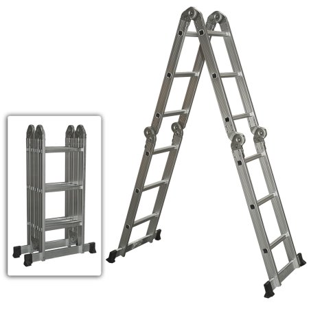 Alum Folding Ladder 3.7m with plate 