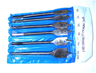 6 pcs Flat Wood bore Drill quick adaptor end