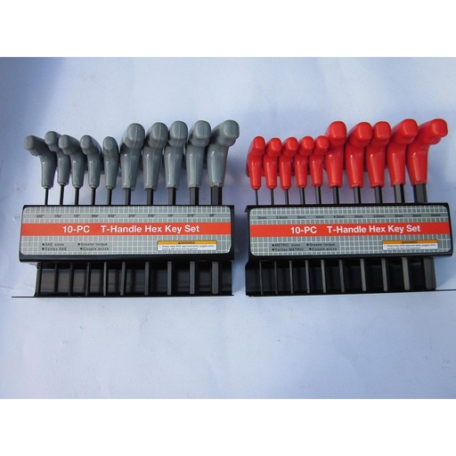 10 pc T Handle Hex Key Set Metric / SAE