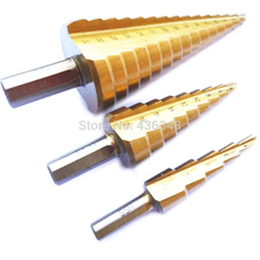 3 pcs step drill 4-32mm plastic case