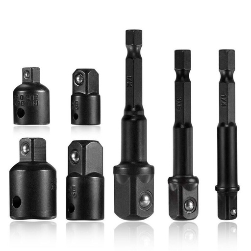 7 pc impact nut driver reducer adaptor