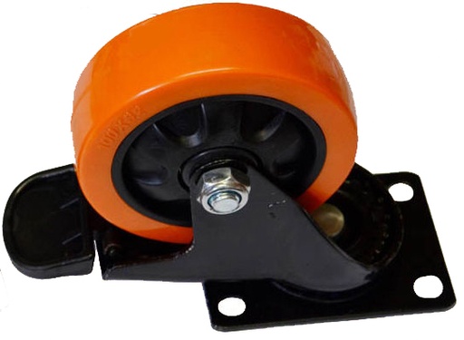 Castor orange swivel brake 4" 753100