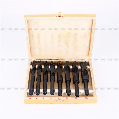 8 pc HSS drill wooden box