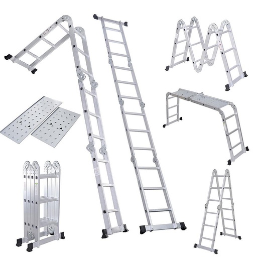 Alum Folding Ladder 4.7m c/w plate 