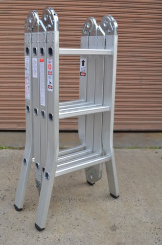 Alum Folding Ladder 3.7M c/w plate