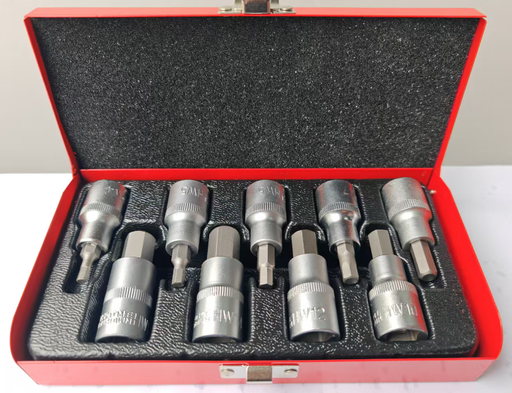 9 pcs Hex key 1/2" 4-17mm